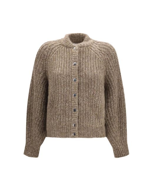 Brunello Cucinelli Brown Sequin Cardigan