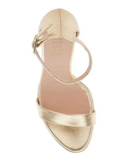 Le Plain Metallic Heels Plateau With Ankle Strap Suede