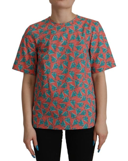 Dolce & Gabbana Black Sail Boat Print Cotton T-Shirt