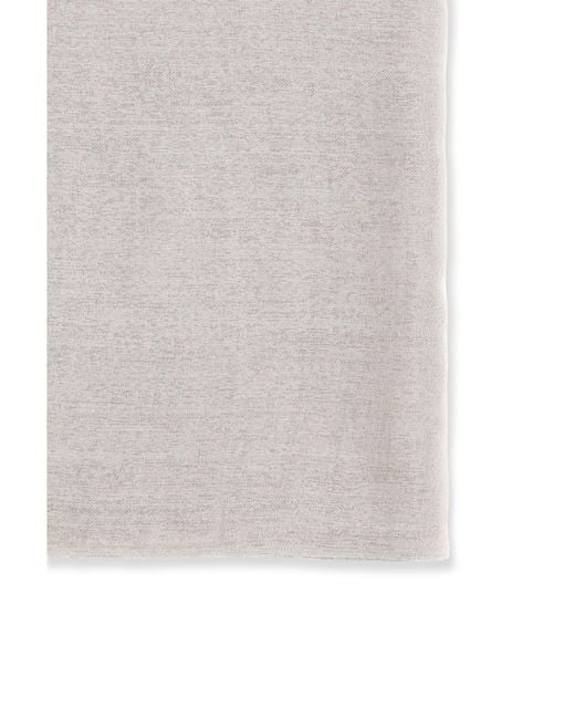 Brunello Cucinelli White Silk And Cashmere Scarf