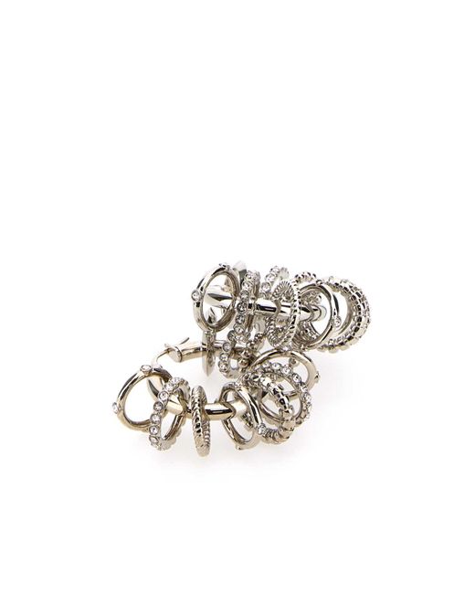 AMINA MUADDI White Metal Multi Ring Earrings Orecchini
