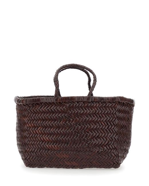 Dragon Diffusion Brown Handbag Bamboo Triple Jump Small Leather Handbags