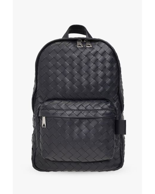 Bottega Veneta Black Leather Backpack for men