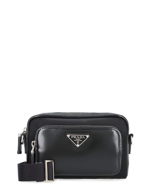 Prada Black Re-nylon Messenger Bag for men