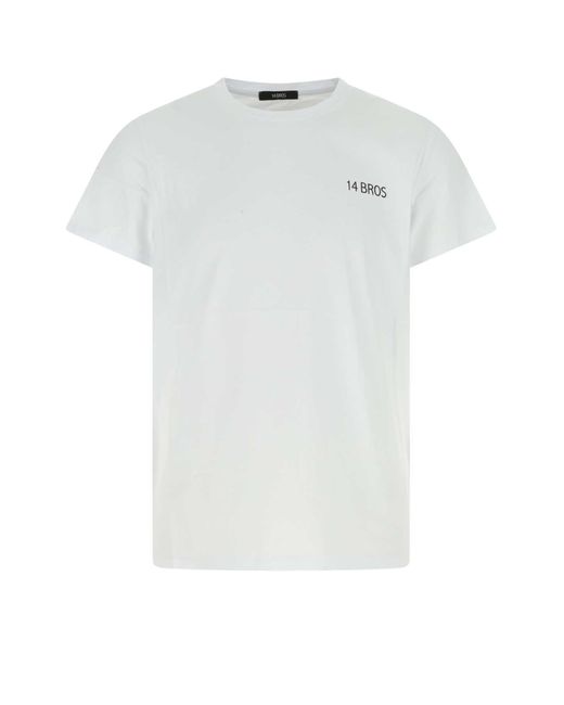 14 Bros White Cotton T-shirt for men