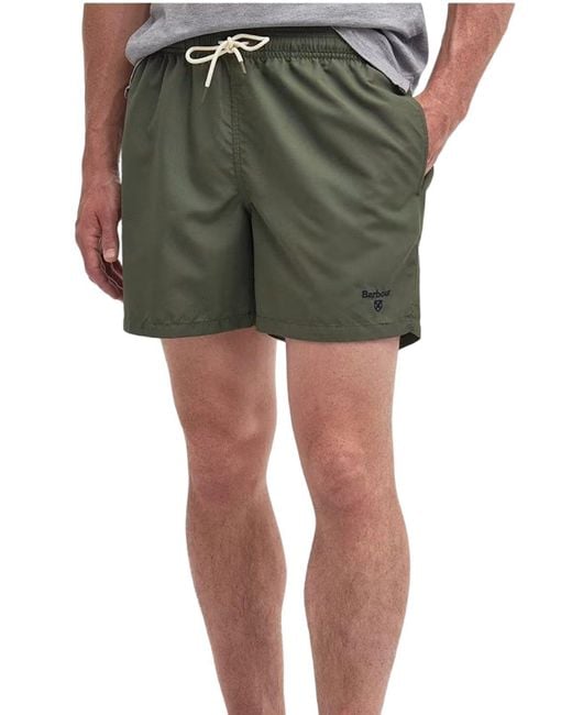 Barbour Green Drawstring Beach Shorts for men