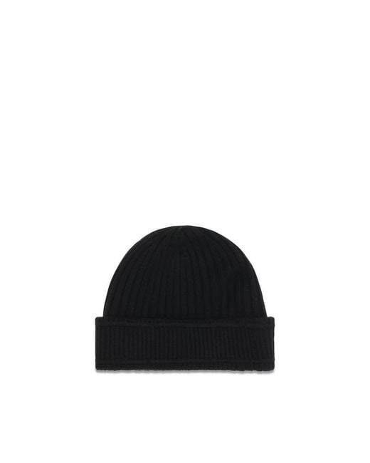 Burberry Black Wool Oves Aries Beanie Accessory for men