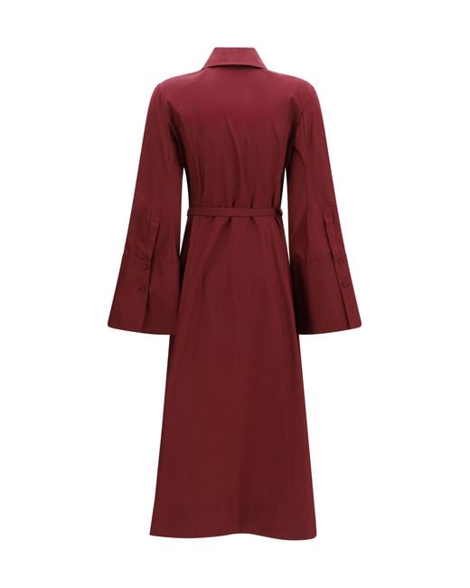 Gabriela Hearst Red Carmina Shirtdress Cotton Dress