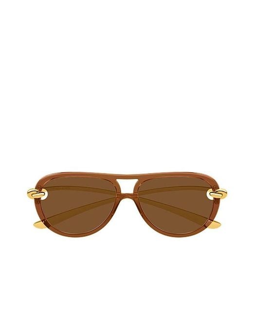 Bottega Veneta Brown Sunglasses Metal (Other) Eyewear
