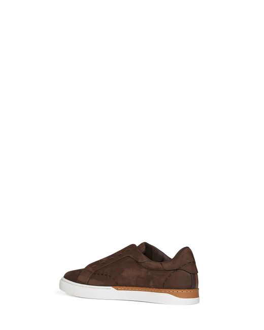 Fendi Brown Nubuck City Low-Top Sneakers for men