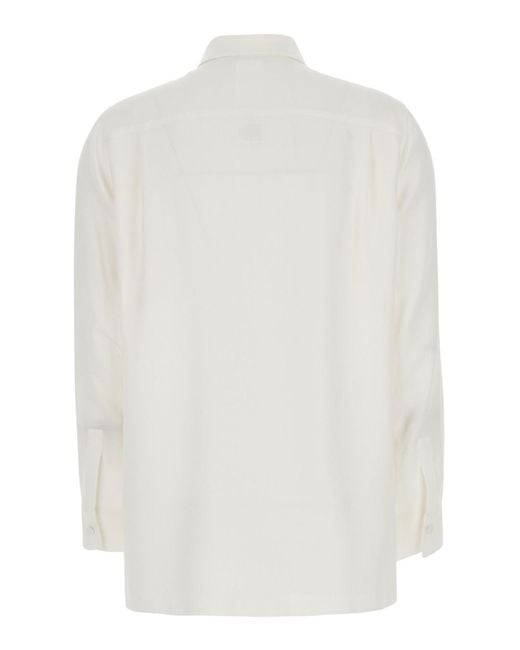 Max Mara White Shirt Geranio Silk — Blouses
