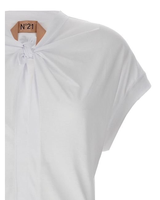 N°21 White Knot Detail T-shirt