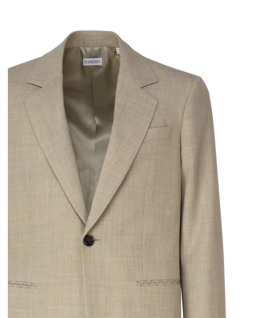 Burberry Natural Wool Tailored Jacket for men