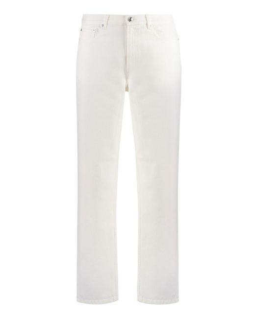 A.P.C. White Martin 5-pocket Straight-leg Jeans for men