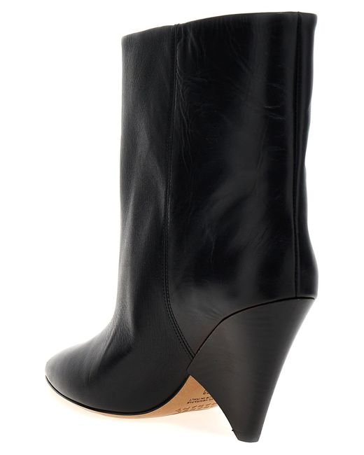 Isabel Marant Black Miyako Leather Ankle Boots