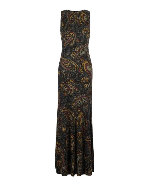 Etro White Maxi Dress Tech Fabric Acetate