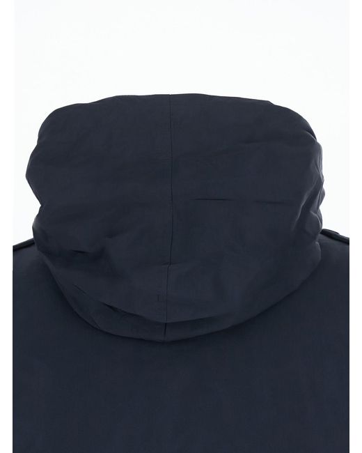 Aspesi Blue Jacket Tech Fabric Polyester Coat for men