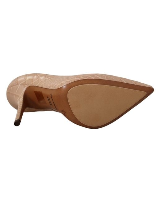 Dolce & Gabbana Brown Leather Bellucci Heels Pumps Shoes