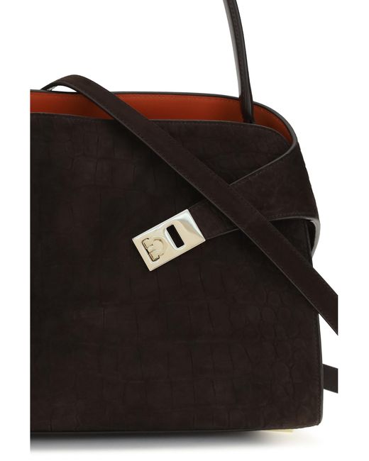 Ferragamo Black Hug Soft Shoulder Bag Calf Leather Bos Taurus