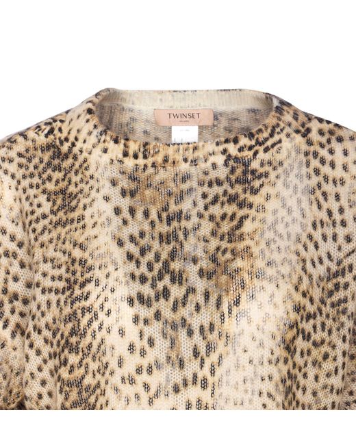 Twinset Natural Leopard Sweater
