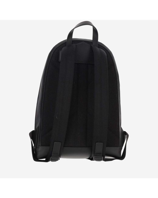 Burberry Black Technical Fabric Backpack With Check Pattern for men