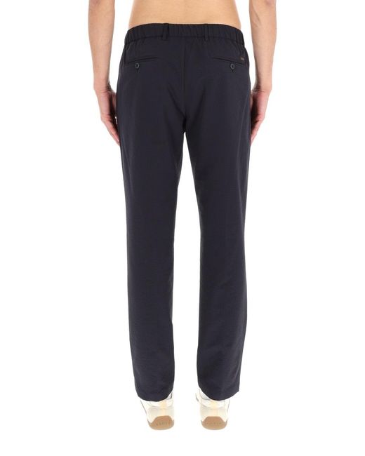 Herno Blue Tailored Pants Polyester Trousers for men