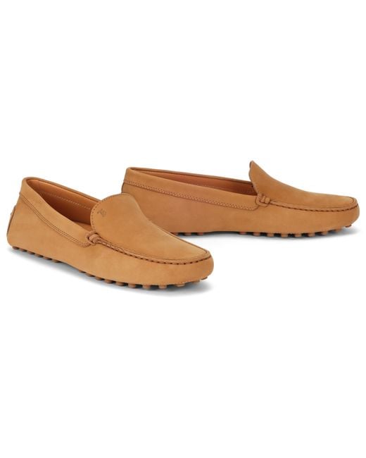 Tod's Brown Suede Moccasins Leather Loafers