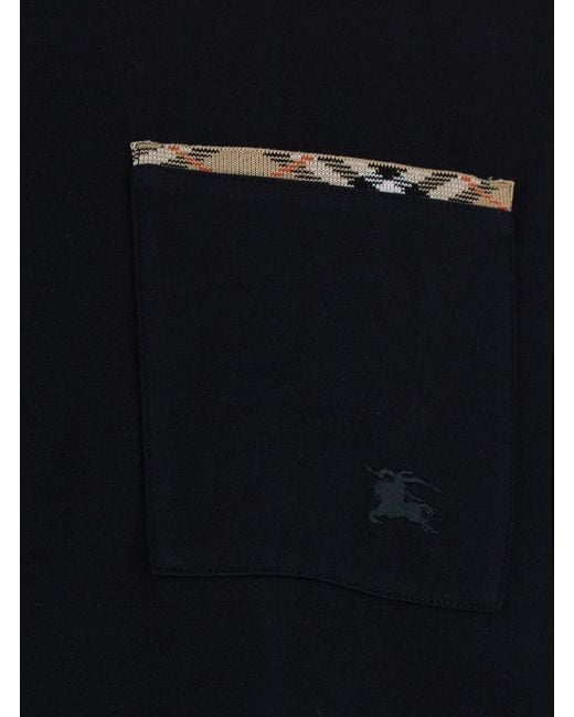 Burberry Black T-Shirt Ryan Cotton T-Shirts for men
