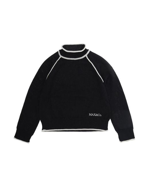 MAX&Co. Black Girls Crewneck Sweater Wool Tops