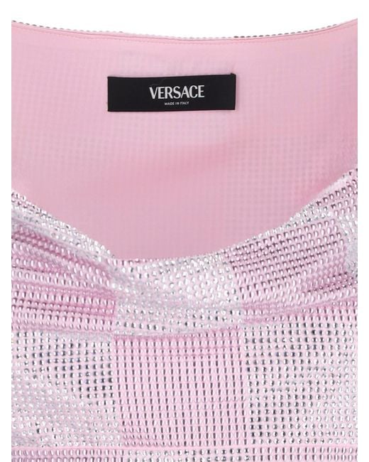 Versace Purple Check Mini Dress