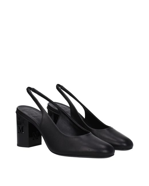 Max Mara Blue Slingback Heels Square Toe Block Heel