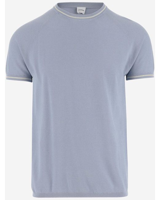 Aspesi Blue Cotton T-shirt for men