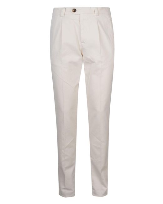 Brunello Cucinelli Gray Slim Fit Chino Trousers for men