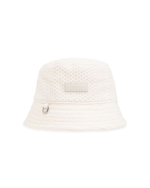 Jacquemus Natural 'belo' Bucket Hat With Logo,