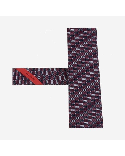 Ferragamo Purple Tie Patterned Silk Ties & Bow for men