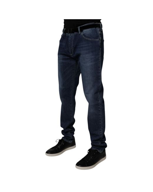 Dolce & Gabbana Blue Washed Cotton Stretch Skinnydenim Jeans for men