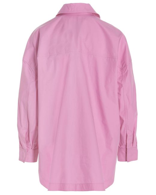 The Attico Pink Logo Embroidery Overshirt