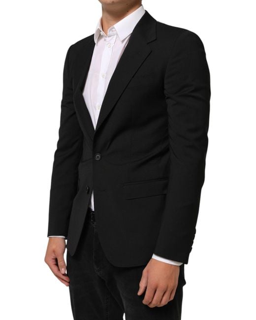 Dolce & Gabbana Black Staff 2 Buttons Suit Jacket Blazer for men