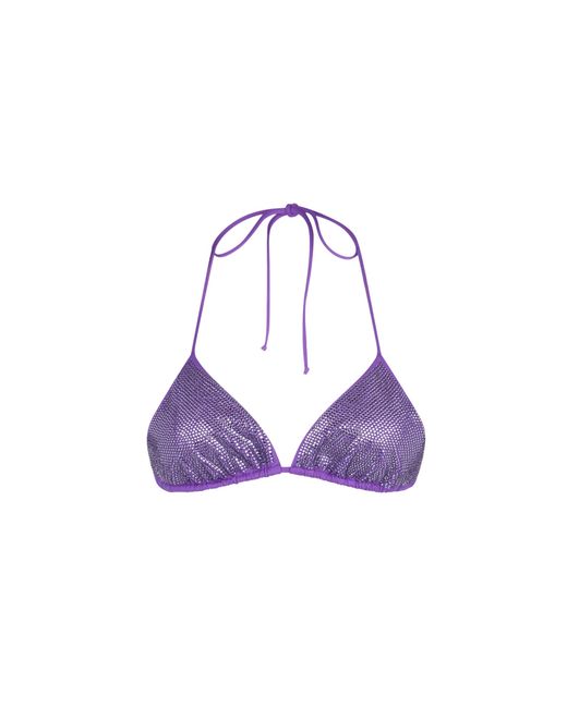 Mc2 Saint Barth Purple Annabelle Rhinestone Triangle Bikini Top
