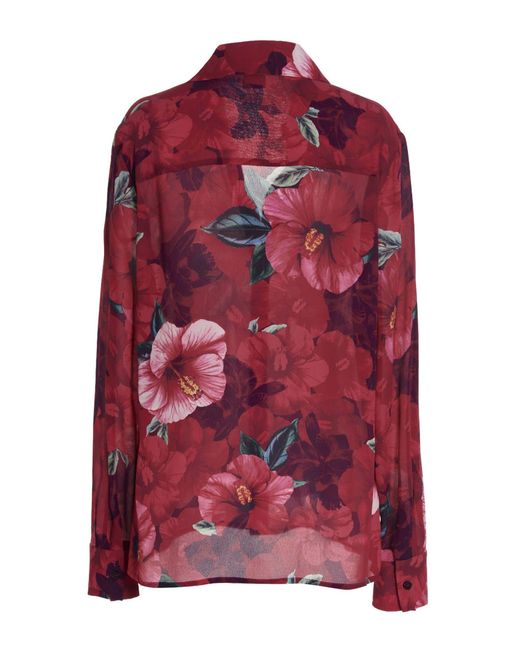 Pinko Red Hibiscus Print Shirt