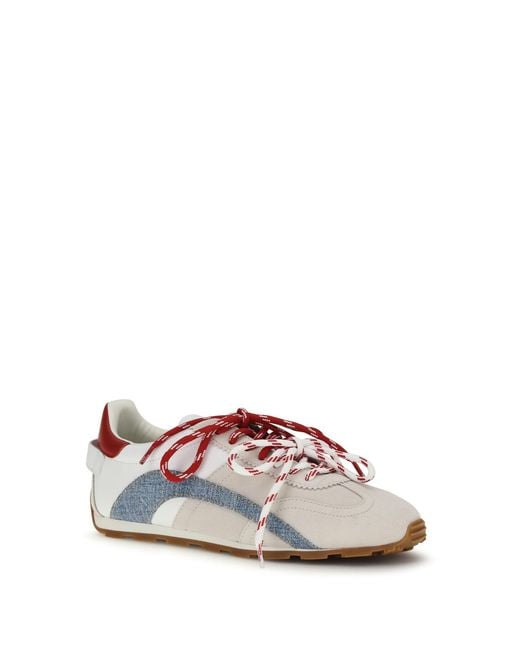 DSquared² White Sneakers Calf Leather-Denim- Trainers for men