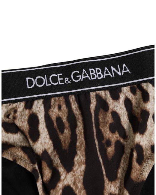 Dolce & Gabbana Black Leopard Nylon High Waist Panty Underwear 20+Pa Clothing