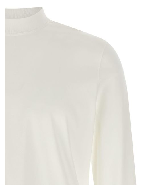 Brunello Cucinelli White Chimney Neck T-Shirt for men