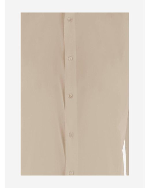 HER SHIRT HER DRESS Natural Stretch Silk Shirt