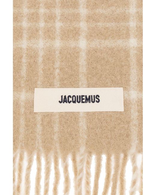 Jacquemus Natural 'carro' Checked Scarf