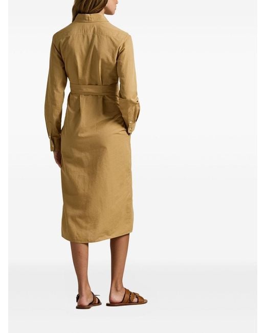 Polo Ralph Lauren Natural Midi Shirt Dress Cotton