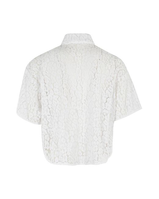 MICHAEL Michael Kors White Lace Crop Shirt