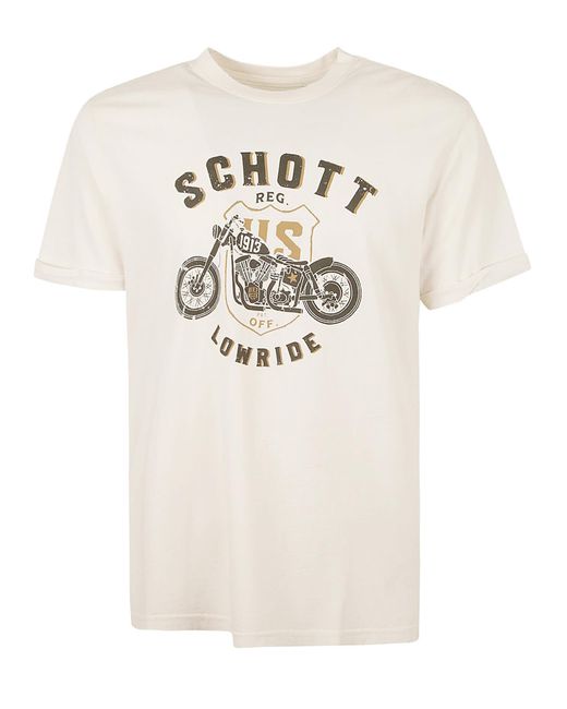 Schott Nyc White Tsaron T-Shirt for men