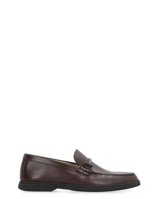 Boss Brown Leather Pumps for men