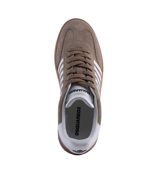 DSquared² Brown Leather Boxer Sneakers for men